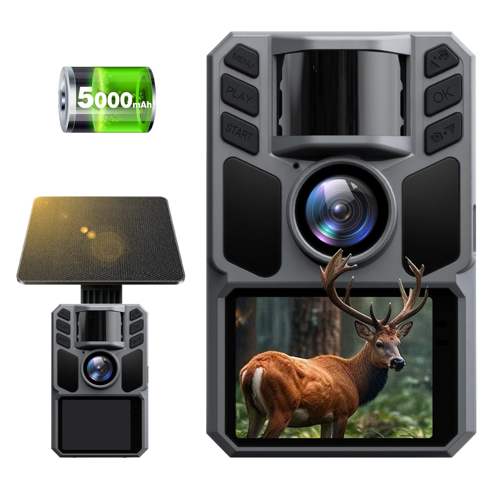 Amazon.co.jp: FKPCAM トレイルカメラ ソーラー式 野生動物監視カメラ